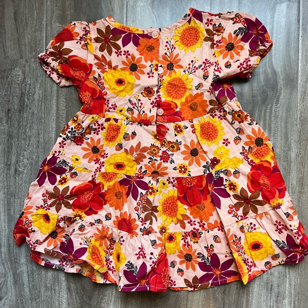 Gymboree Floral Dress for toddler with Red and Orange Flowers size 2